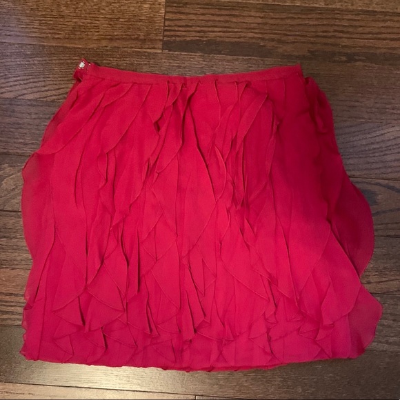 Club Monaco Red Ruffle Skirt - Picture 2 of 3